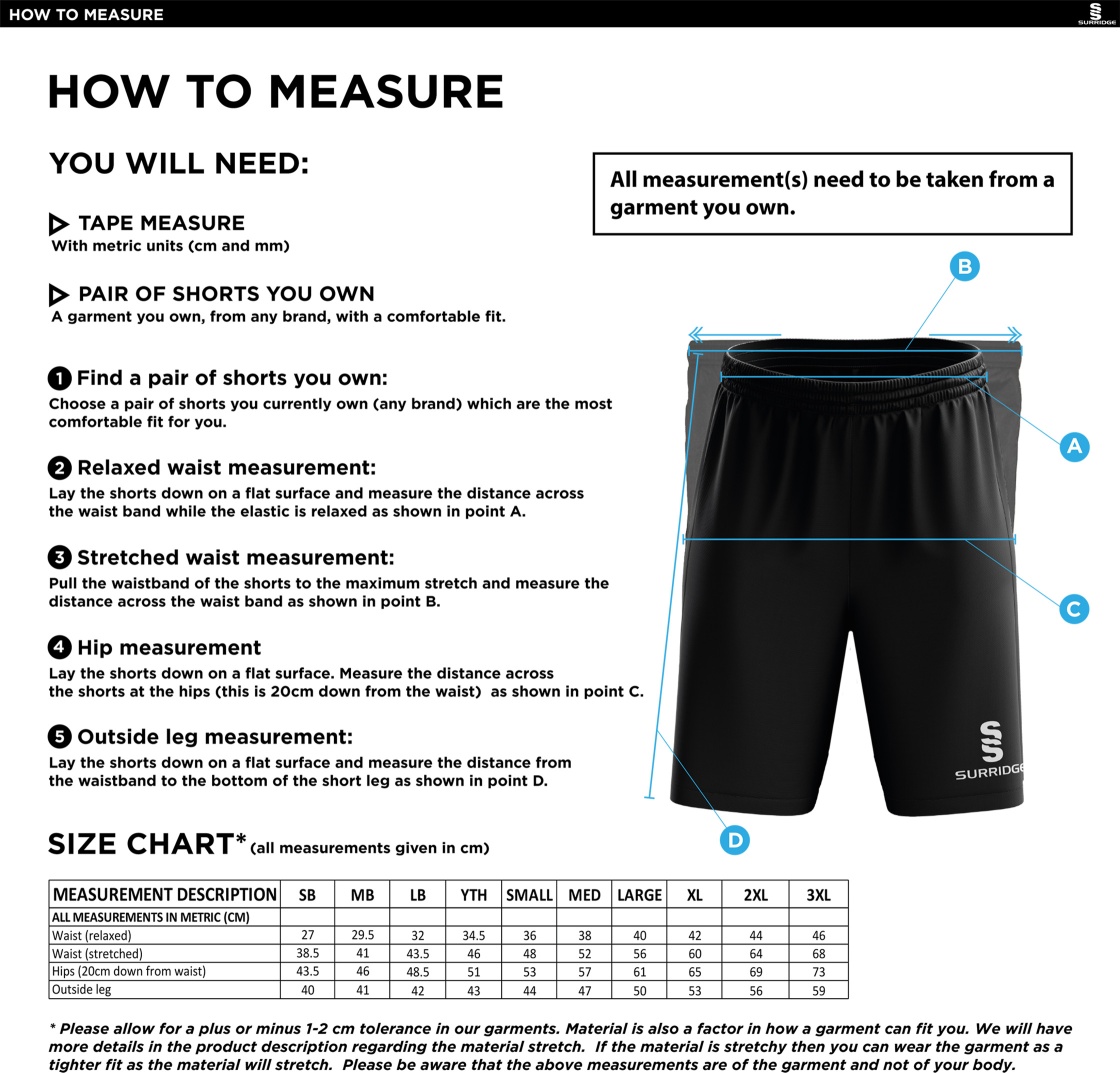 SIR THOMAS BOTELER SCHOOL BLADE BOYS SHORTS - COMPULSORY - Size Guide